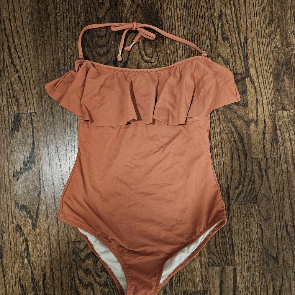 Eberjey Terracotta and Cream Swimwear